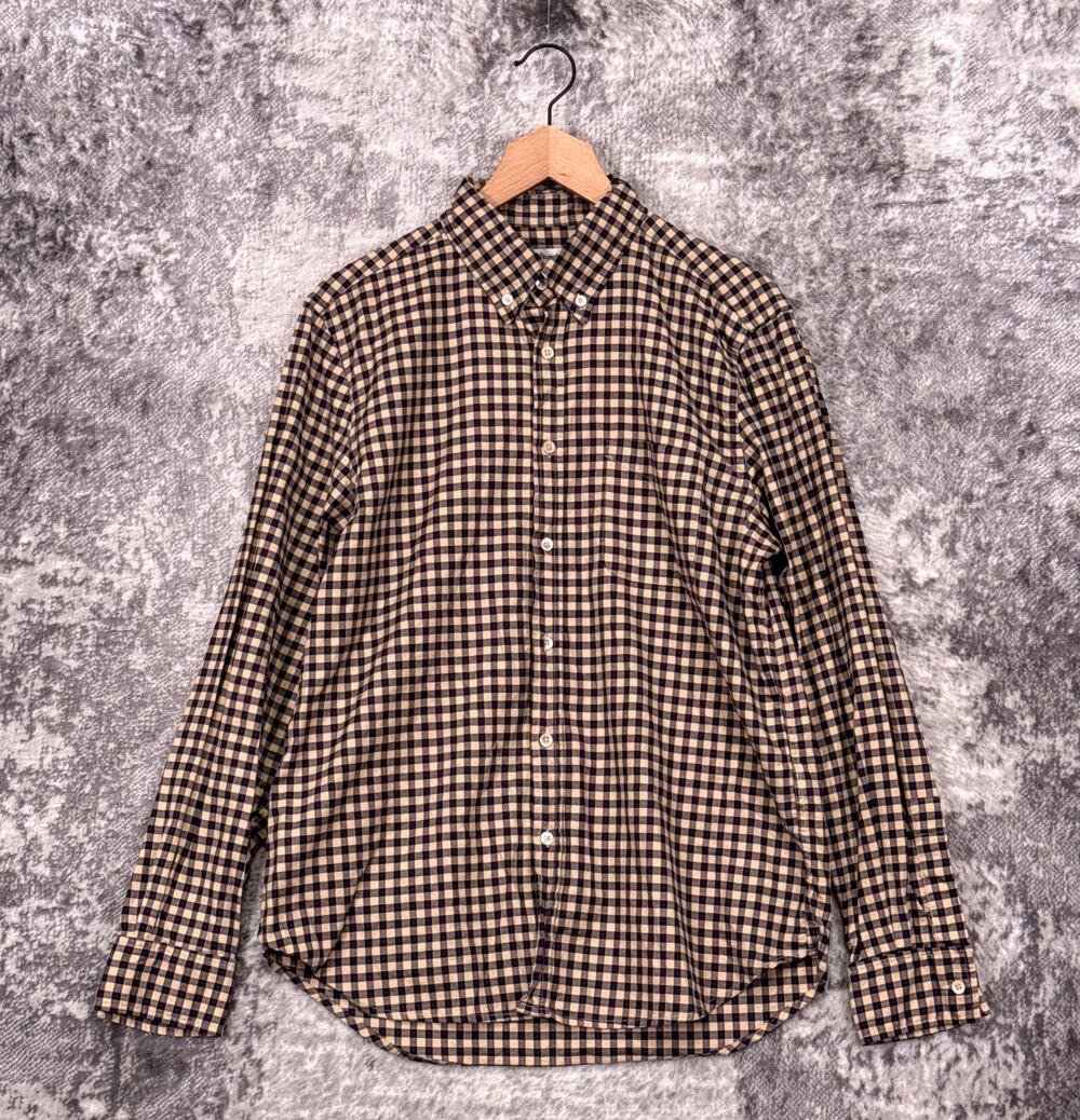Steven Alan Shirt Medium Mens Cotton Twill Check Made In USA Long Sleeve